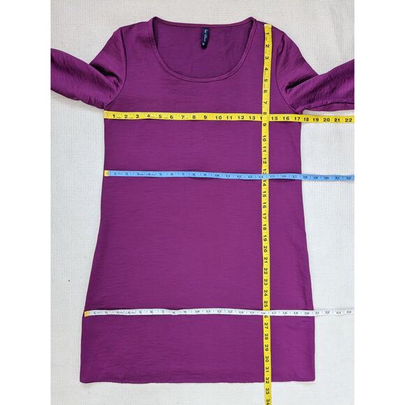 FINAL TOUCH Purple 3/4 Sleeve Shift Dress Size Small - Picture 5 of 6